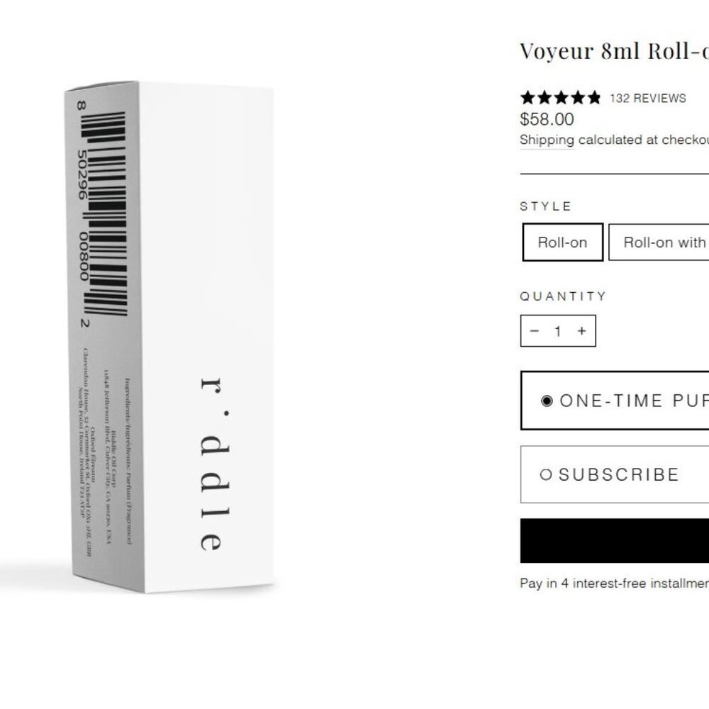 Brand new roll-on Riddle Oil Voyeur